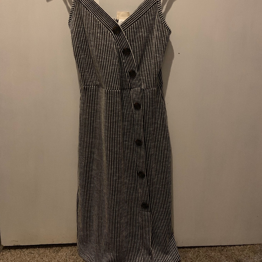 caution to the wind tight button midi dress